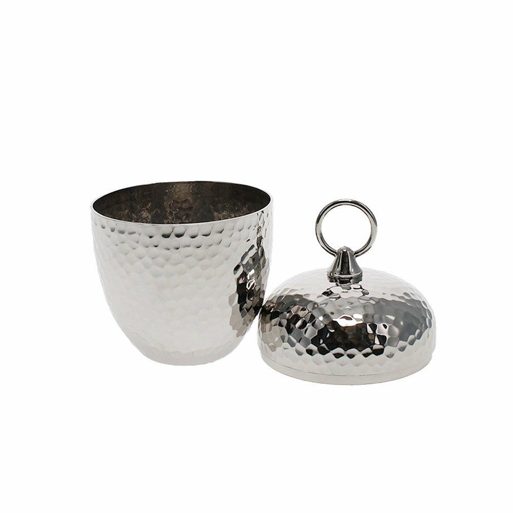 Acorn Hammered Metal Jar, small