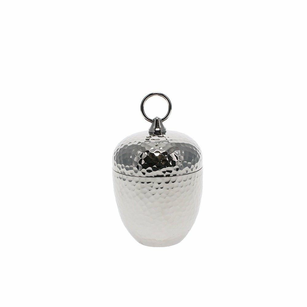 Acorn Hammered Metal Jar, small