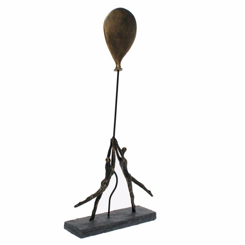 Antique Bronze Couple With Balloon Sculpture