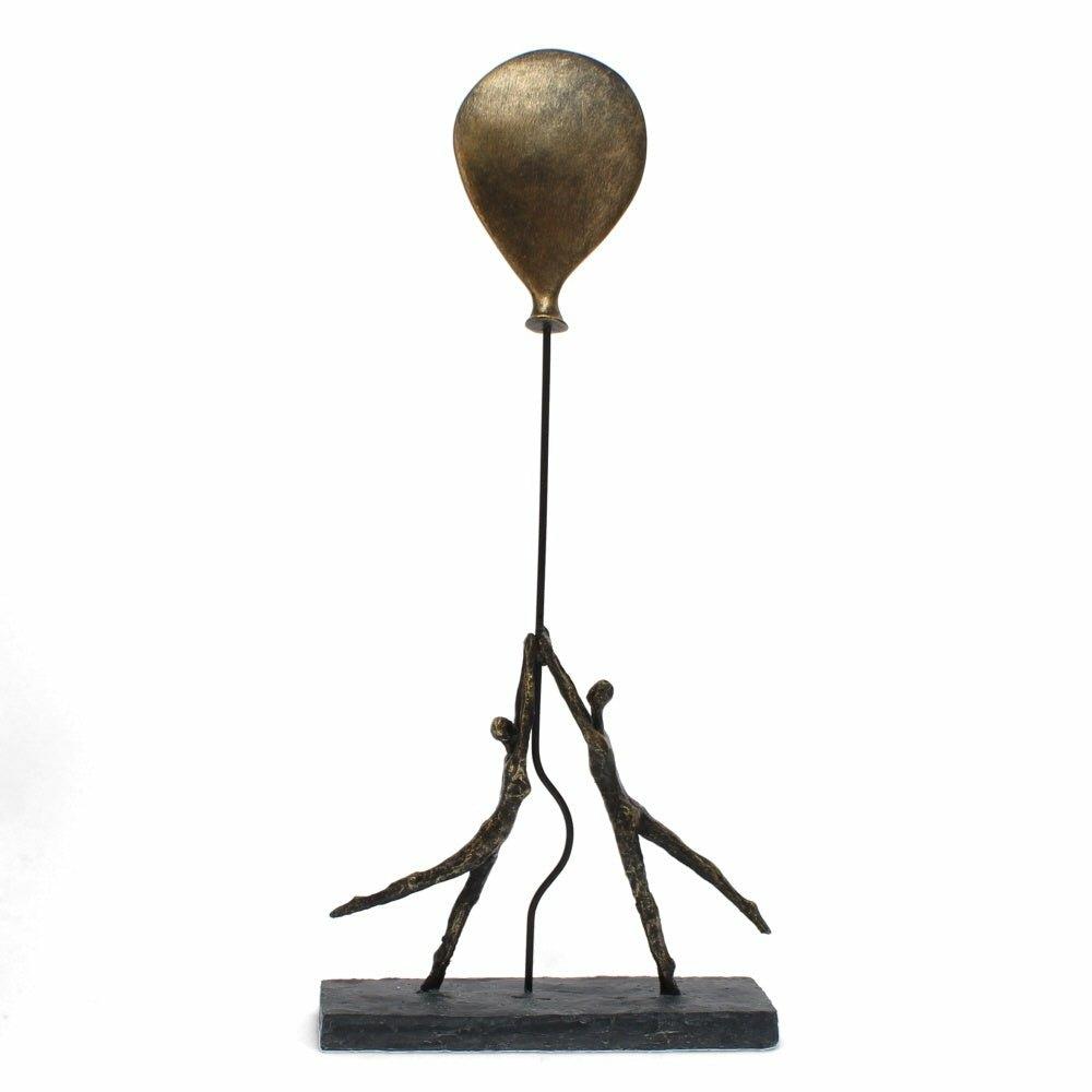 Antique Bronze Couple With Balloon Sculpture