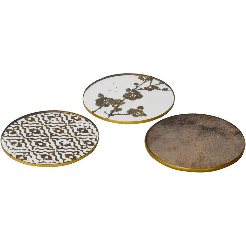 Antique Gold Set of 4 Atlas Coasters - Angela Reed -