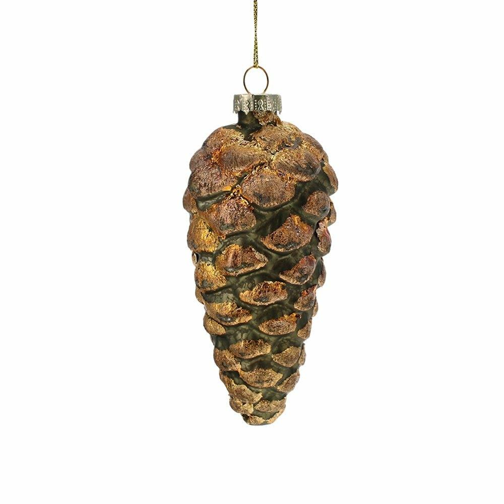 Antique Green and Gold Pinecone Bauble