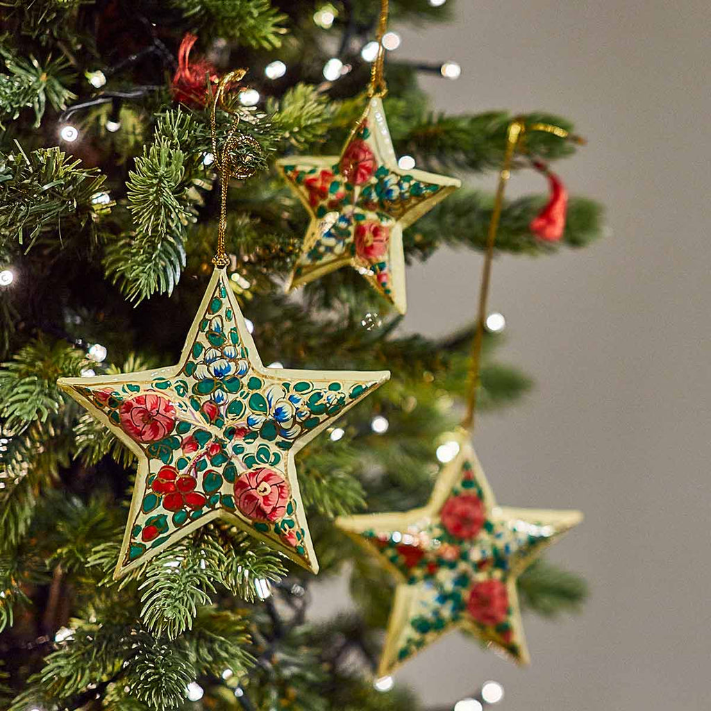 Assorted Hand Painted Star Decorations - Angela Reed - Christmas Decorations