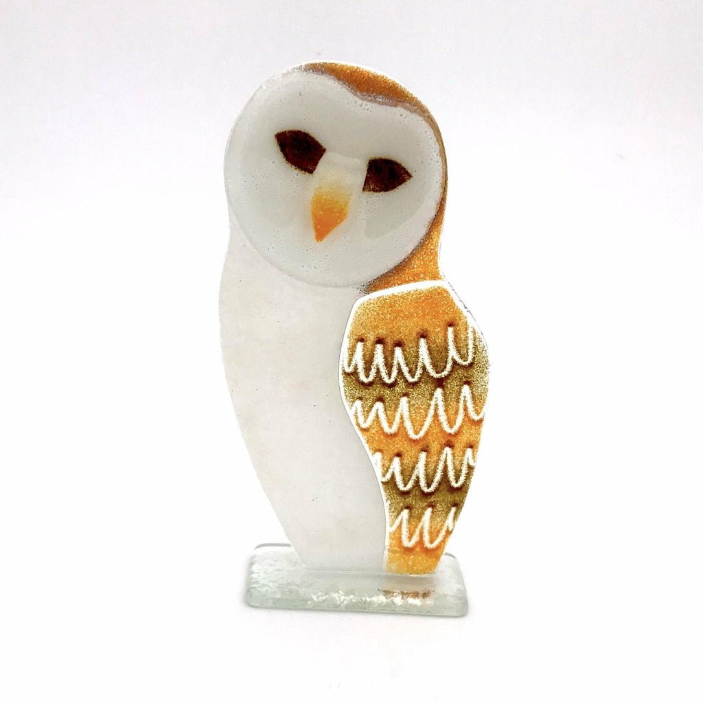 Barn Owl Glass Ornament, large