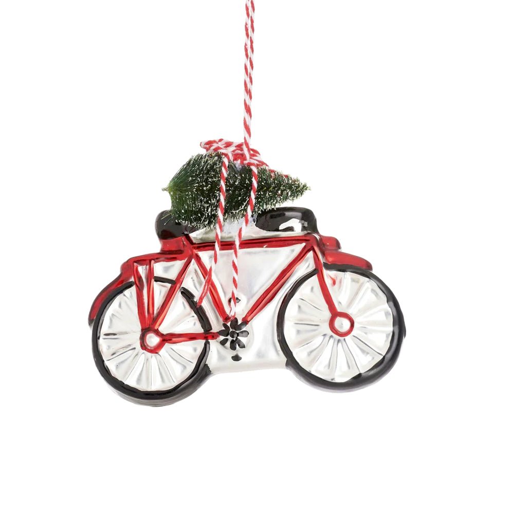 Bicycle with Christmas Tree Shaped Bauble - Angela Reed - Christmas Decorations