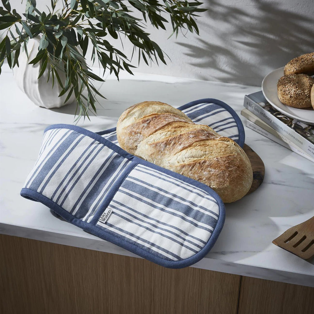 Blue Striped Double Oven Glove - Angela Reed -