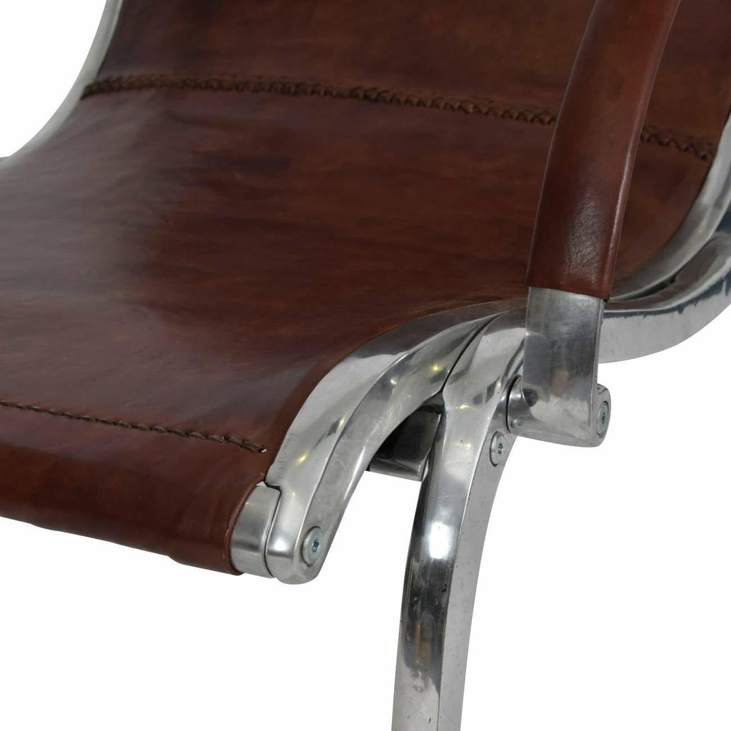 Bolero Aluminium and Leather Armchair
