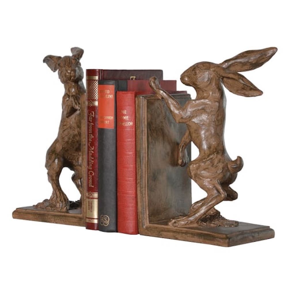 Boxing Hare Bookends - Angela Reed -