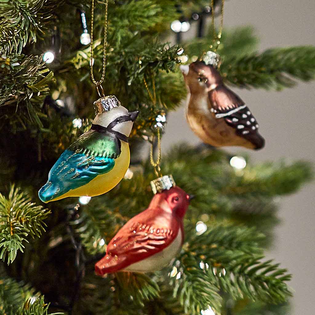 British Birds Christmas Shaped Bauble Assorted - Angela Reed - Christmas Decorations