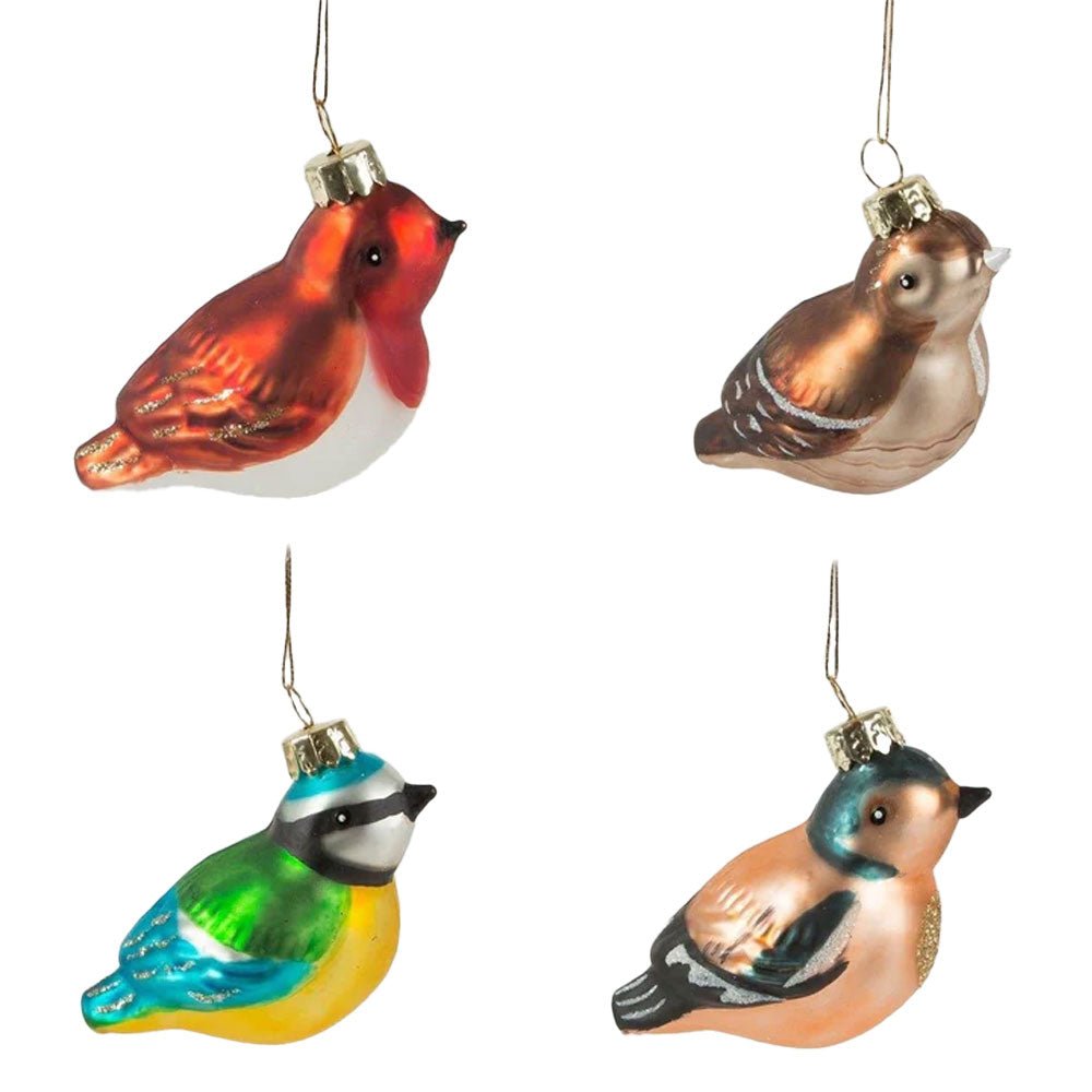 British Birds Christmas Shaped Bauble Assorted - Angela Reed - Christmas Decorations