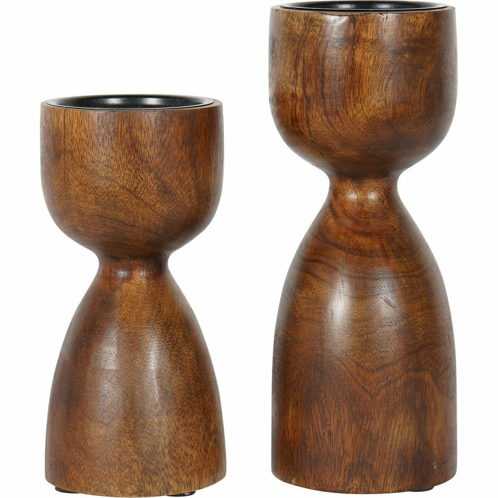 Bulbous Wooden Candlestick, Small