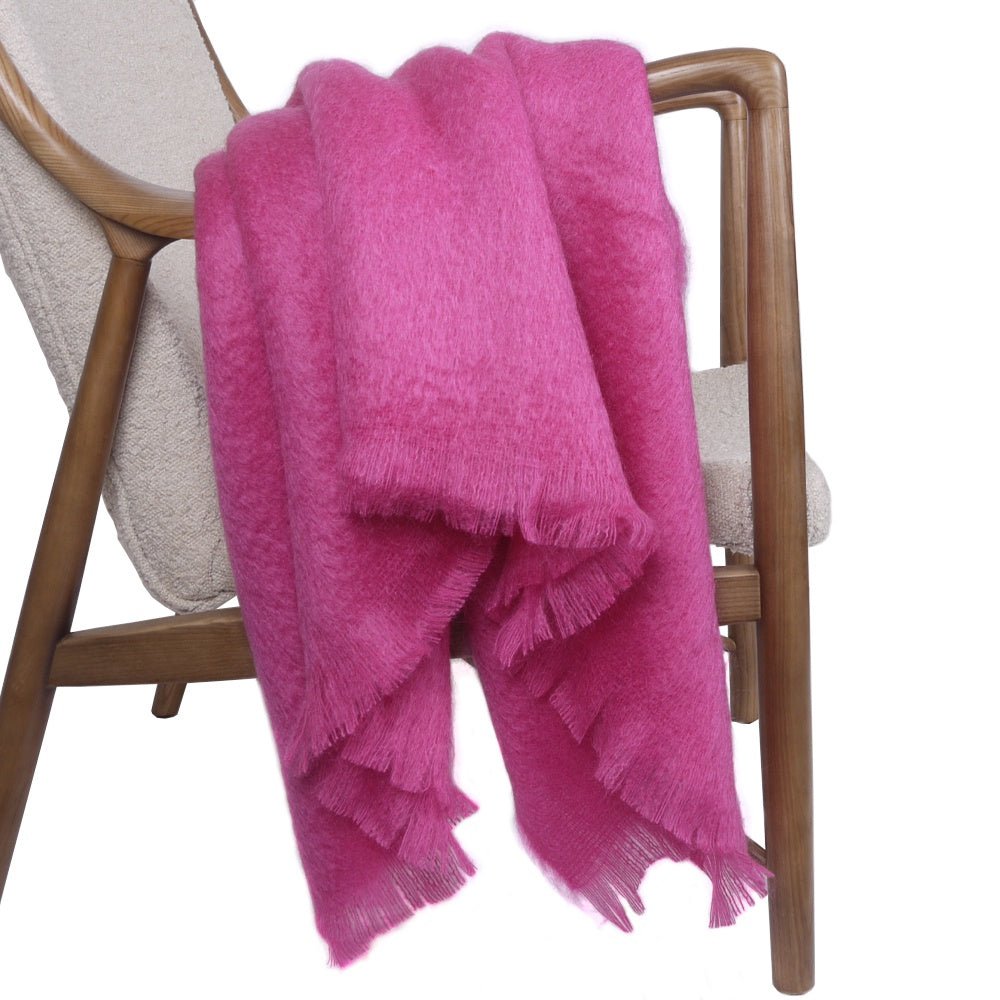 Cactus Pink Mohair Throw by Bronte