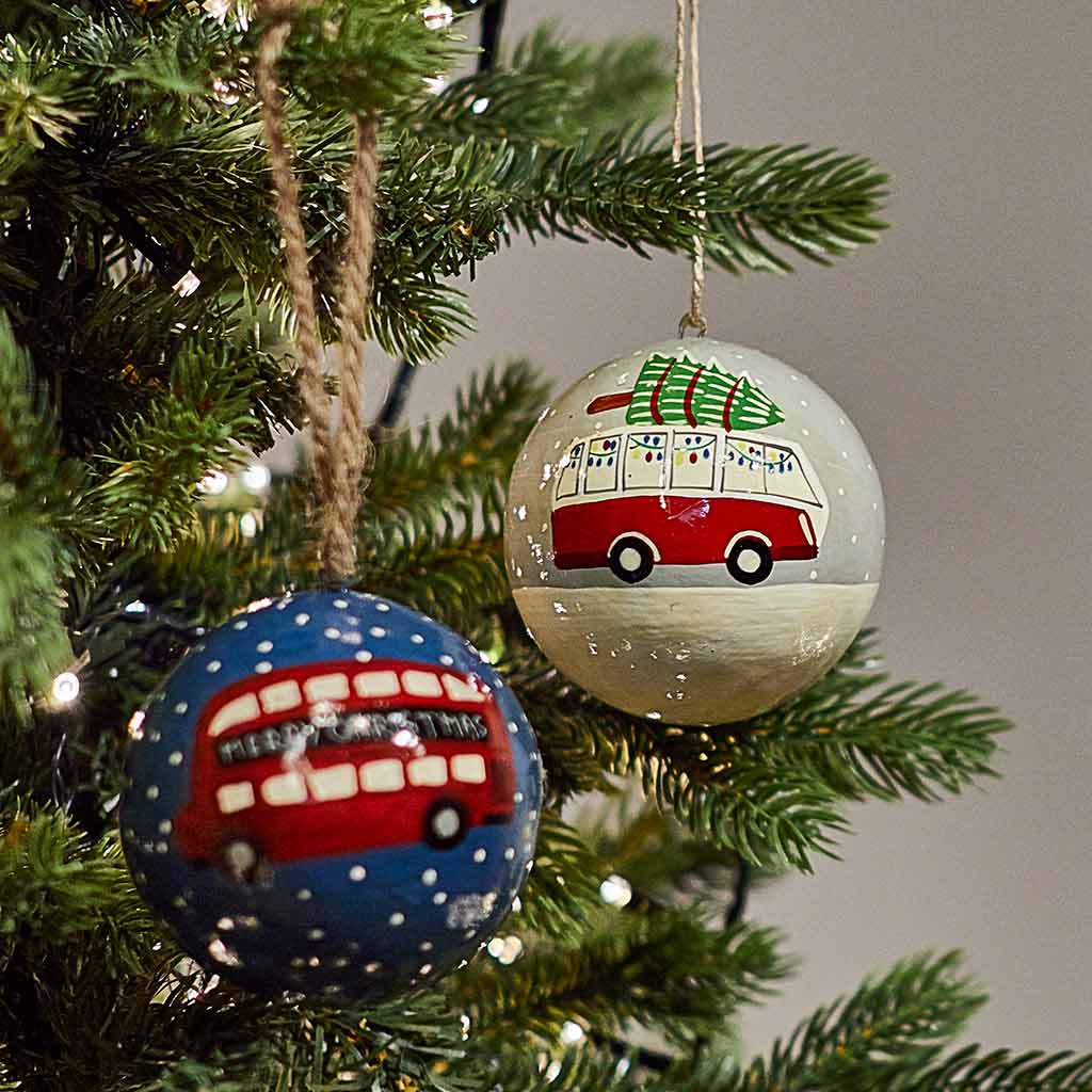 Campervan Paper Mache Bauble - Angela Reed -