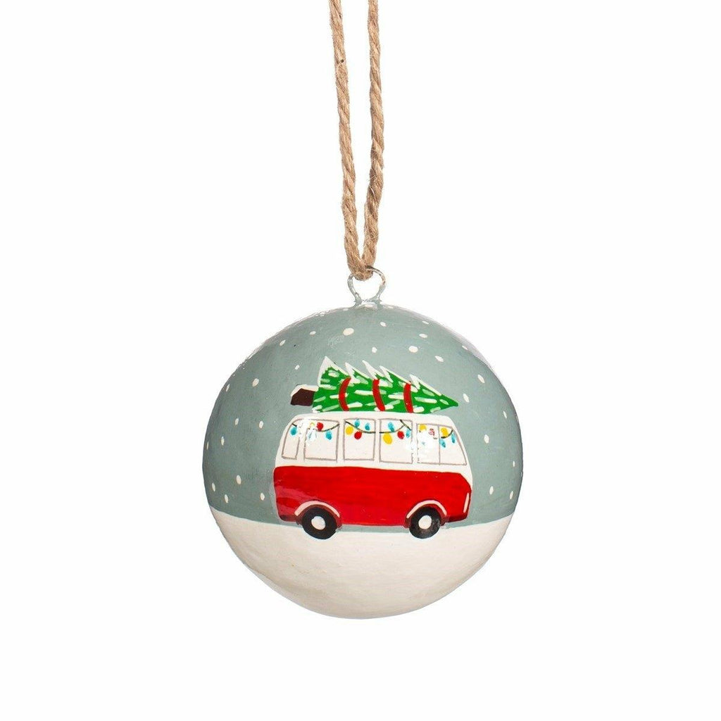 Campervan Paper Mache Bauble