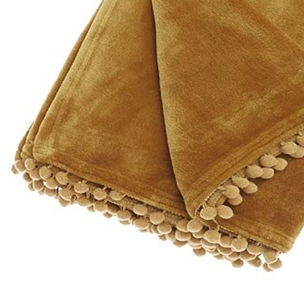 Cashmere Touch Fleece Throw, Honey - Angela Reed -