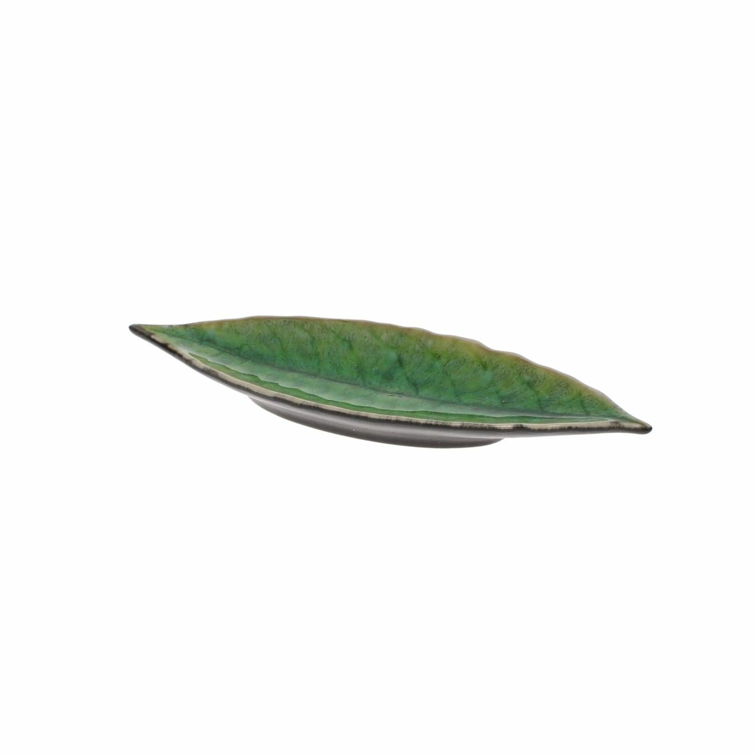 Ceramic Green Laurel Leaf