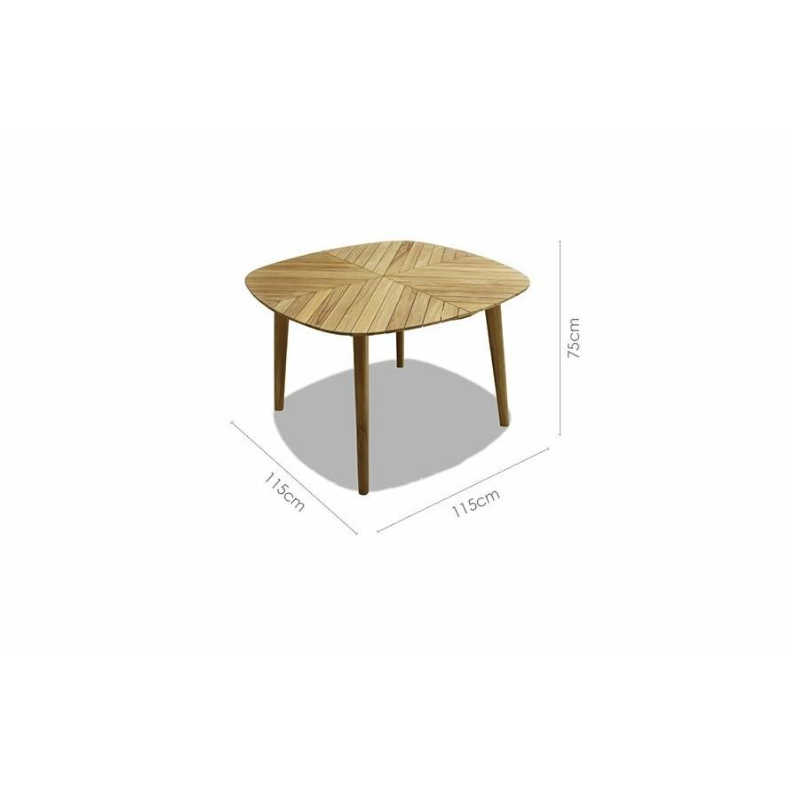 Chevron Teak Garden Table Large Oval (190cm x 93cm),Medium Square (115cm x 115cm),Small Square (80cm x 80cm)