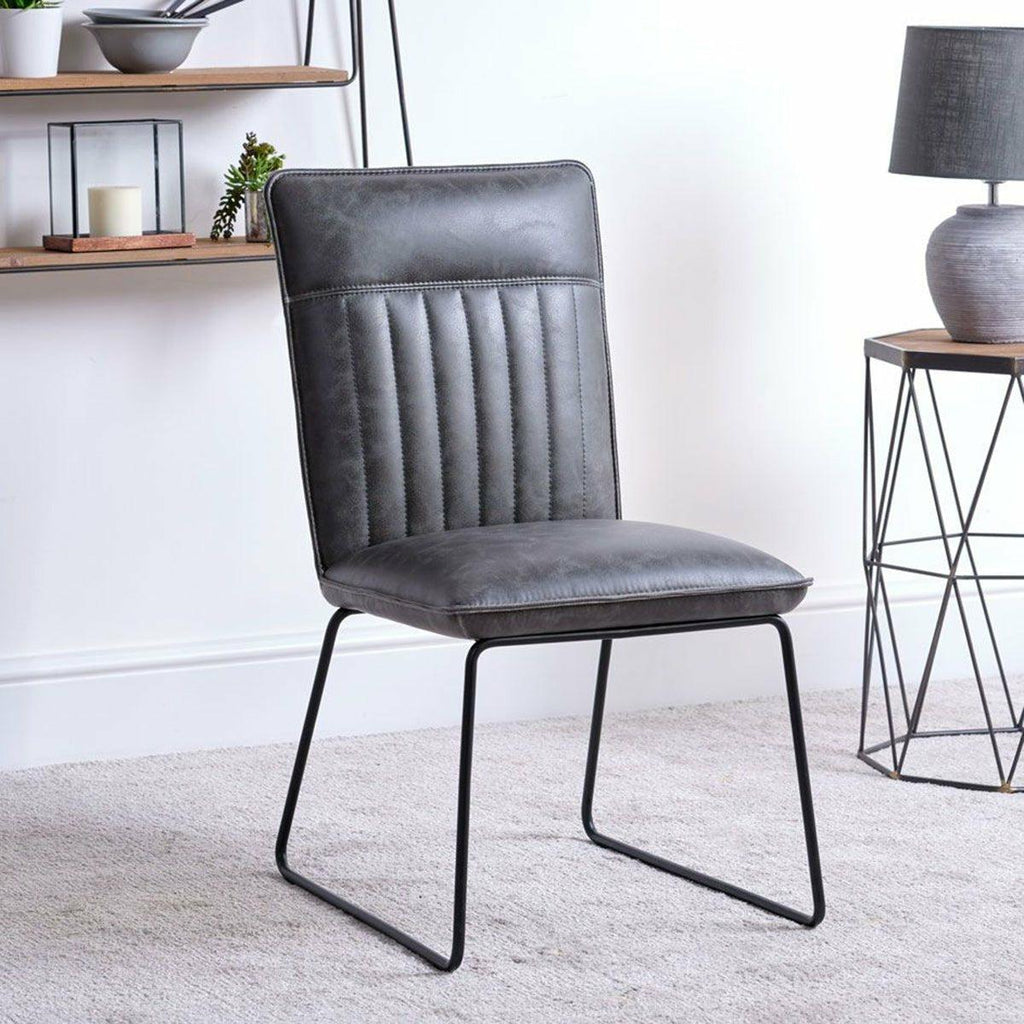 Cole Faux Leather Dining Chair, Grey