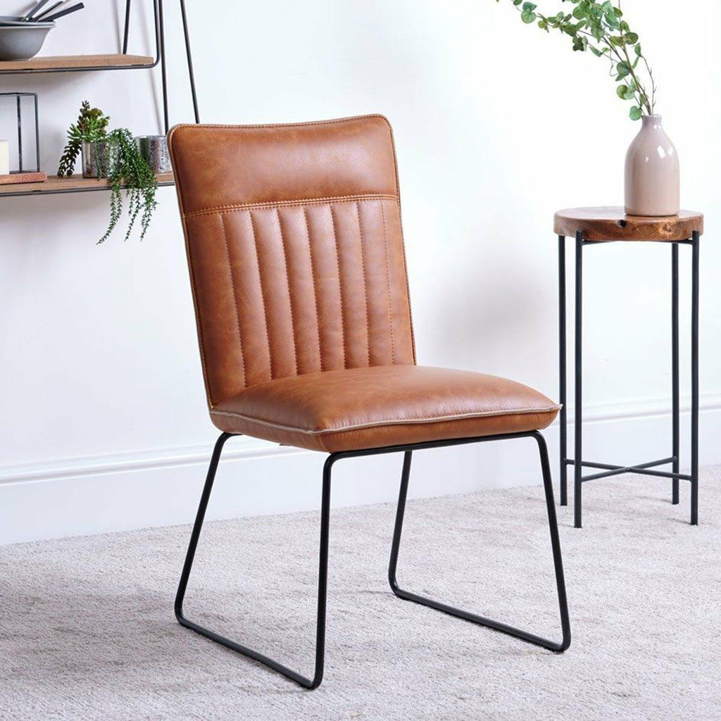 Cole Faux Leather Dining Chair, Tan