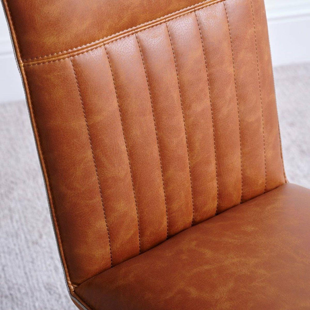 Cole Faux Leather Dining Chair, Tan