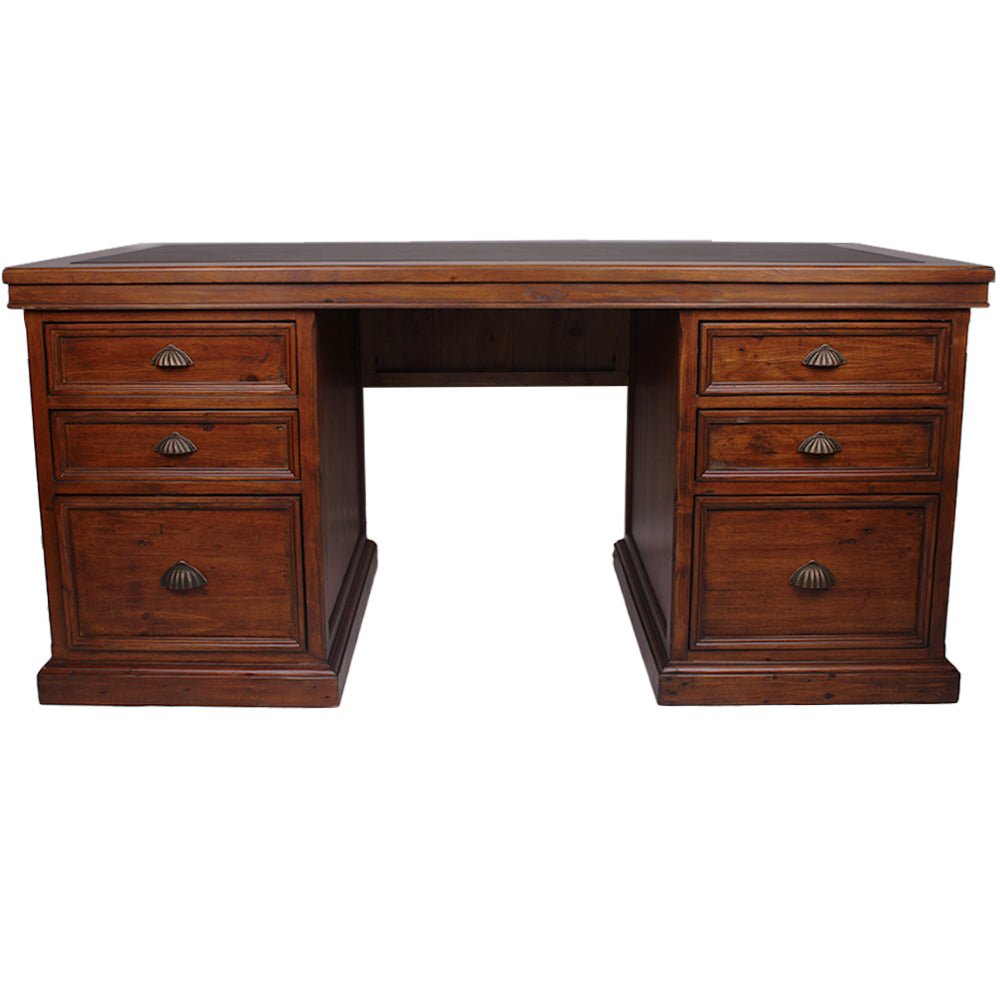 Colonial Large Double Pedestal Reclaimed Desk - Angela Reed -