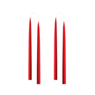 Colourful 35cm Taper Candles - 4 per gift boxa Winter Red
