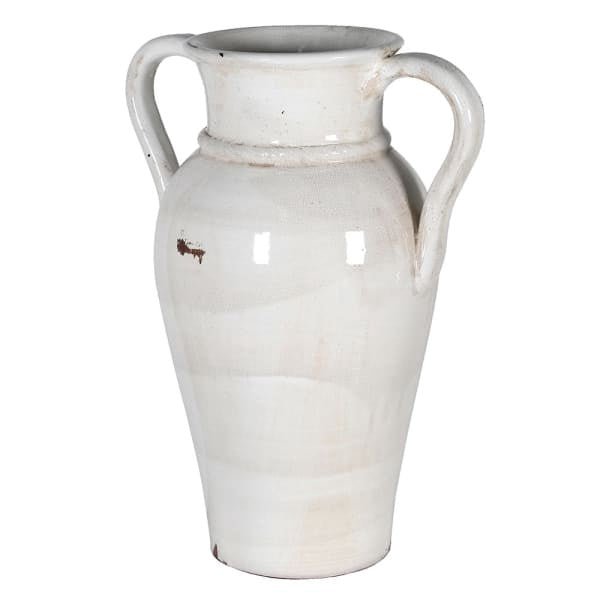 Cream Distressed Tall Urn Vase - Angela Reed -