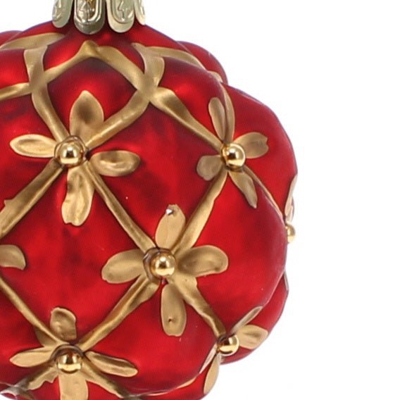 Deco Red and Gold Cushion Bauble - Angela Reed - Christmas Decorations