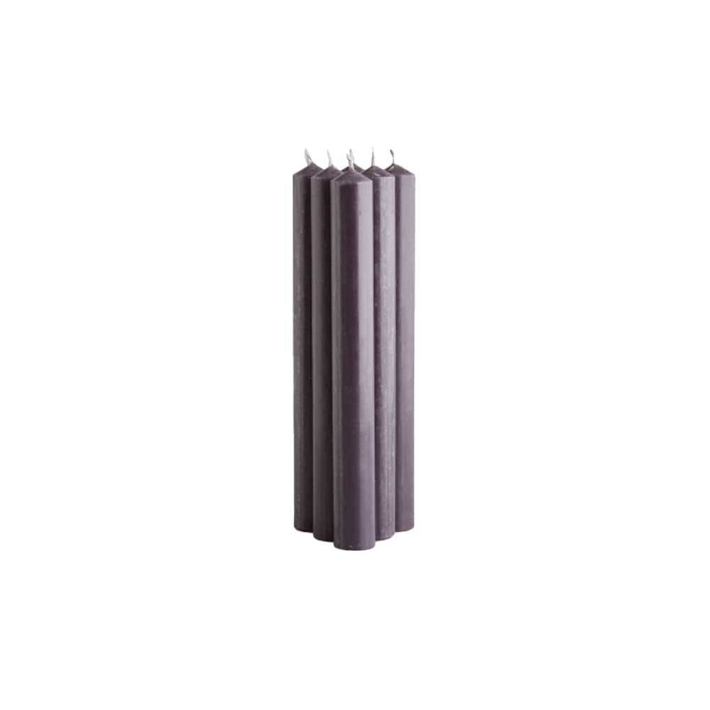 Dinner Candles, Pack of 6, Charcoal