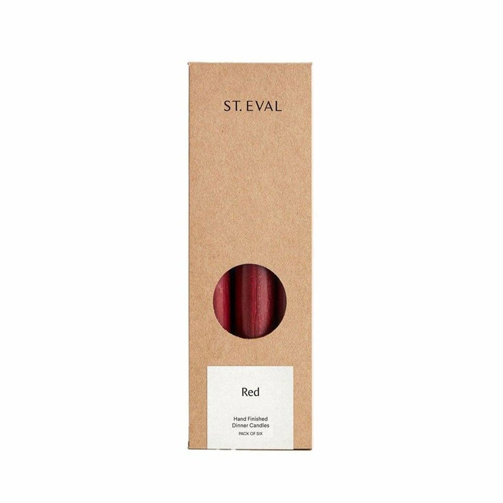 Dinner Candles, Pack of 6, Red