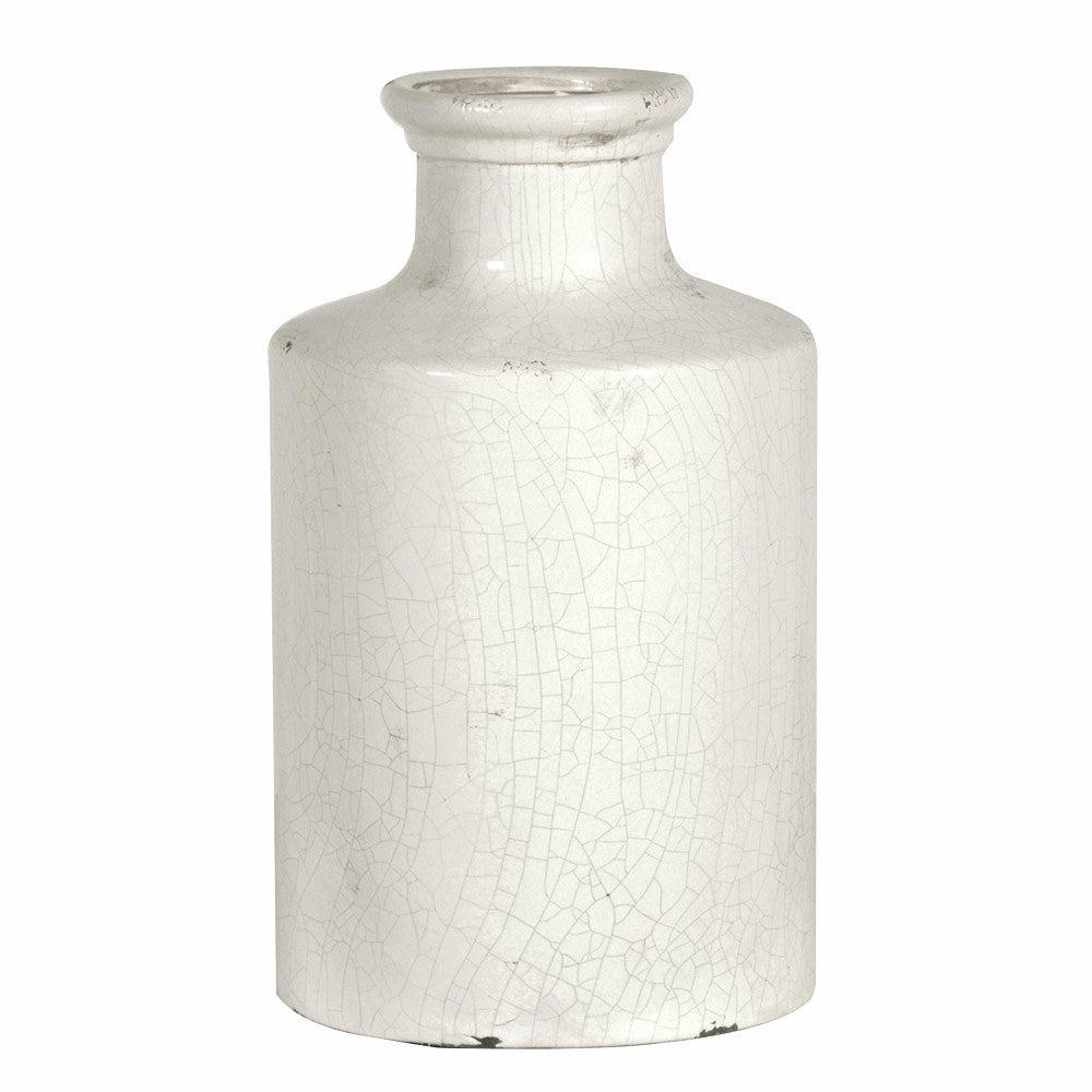 Distressed Cream Bottle Vase