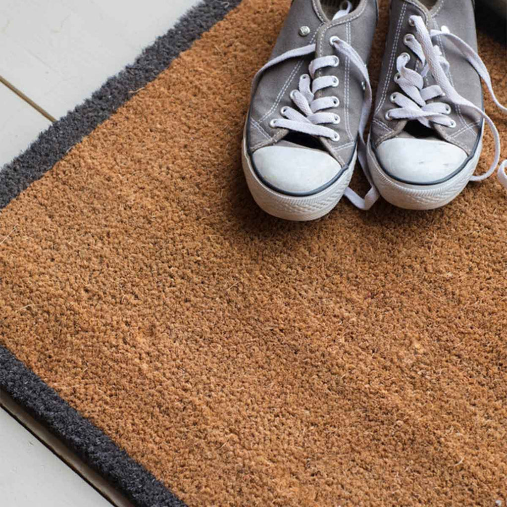 Double Coir Doormat with Charcoal Border - Angela Reed -