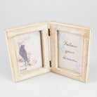 Double White Wood Photo Frame