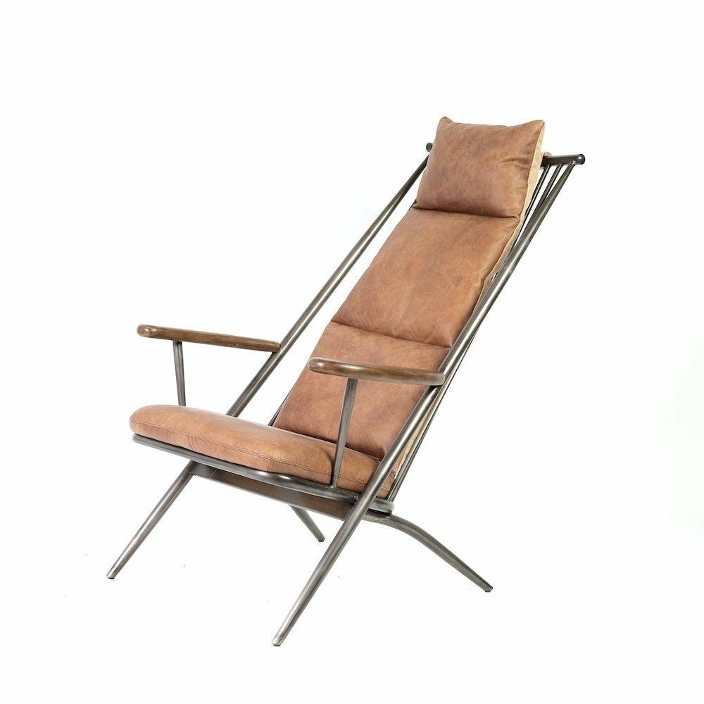 Ely Studio Chair, Tan Leather