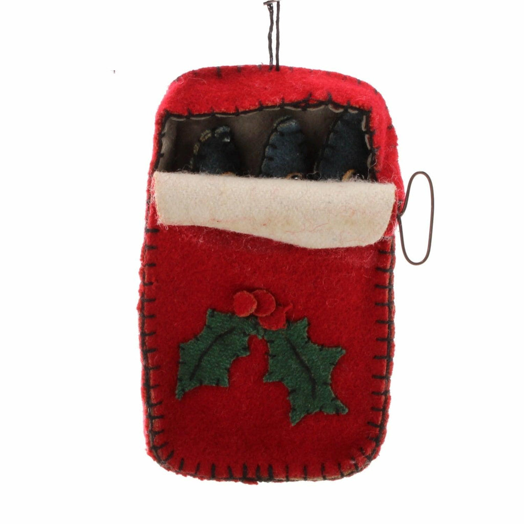 Felt Christmas Sardine Tin, Red