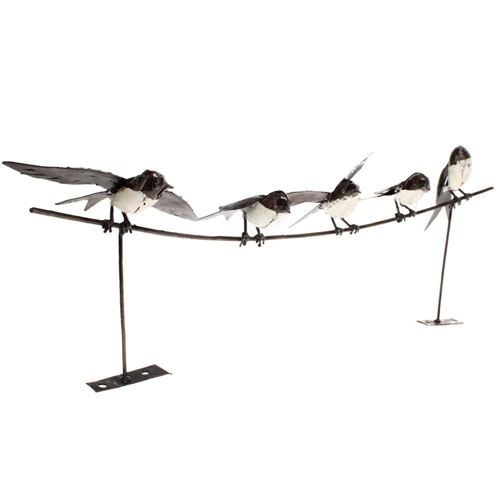 Five Swallows Recycled Metal Sculpture