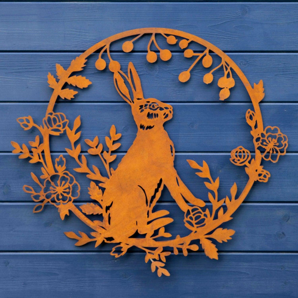 Floral Hare Plaque