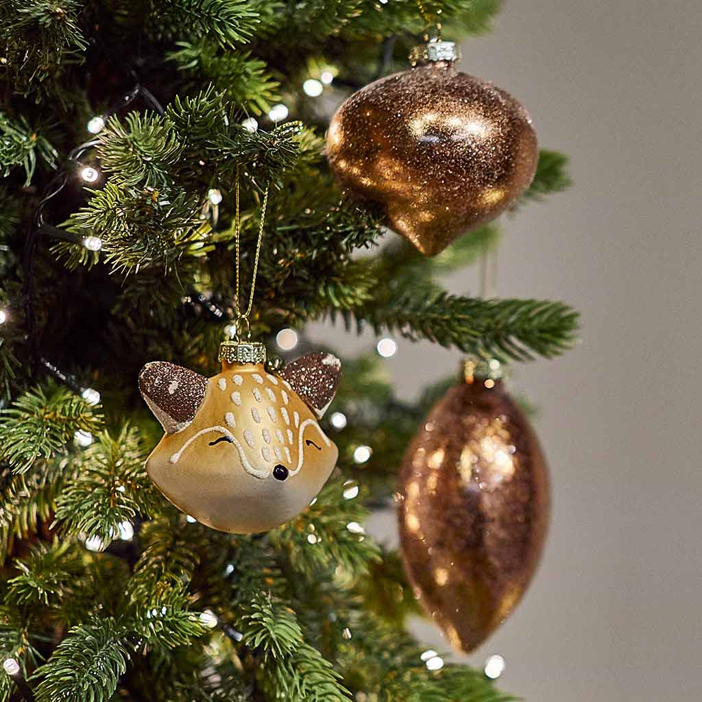 Fox Head Glass Bauble - Angela Reed - Christmas Decorations