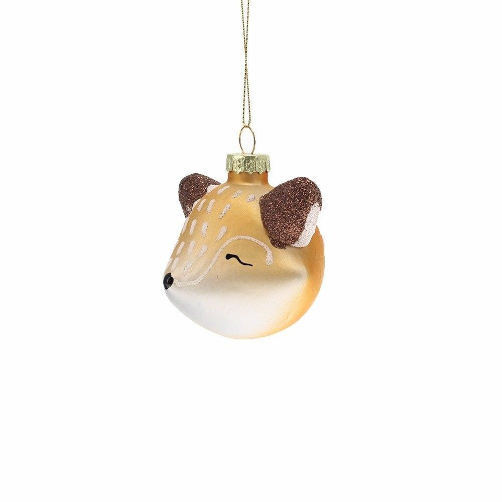 Fox Head Glass Bauble