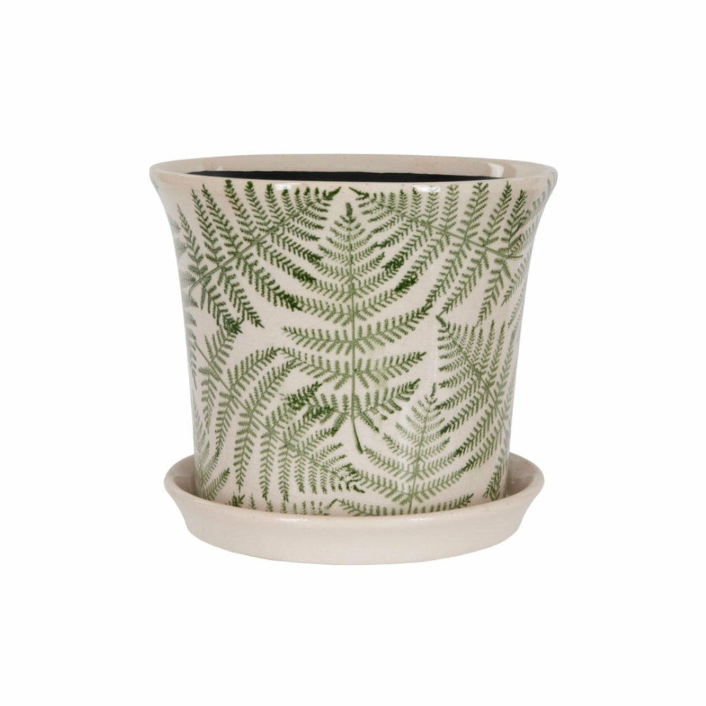Frond Pot with Tray, Large