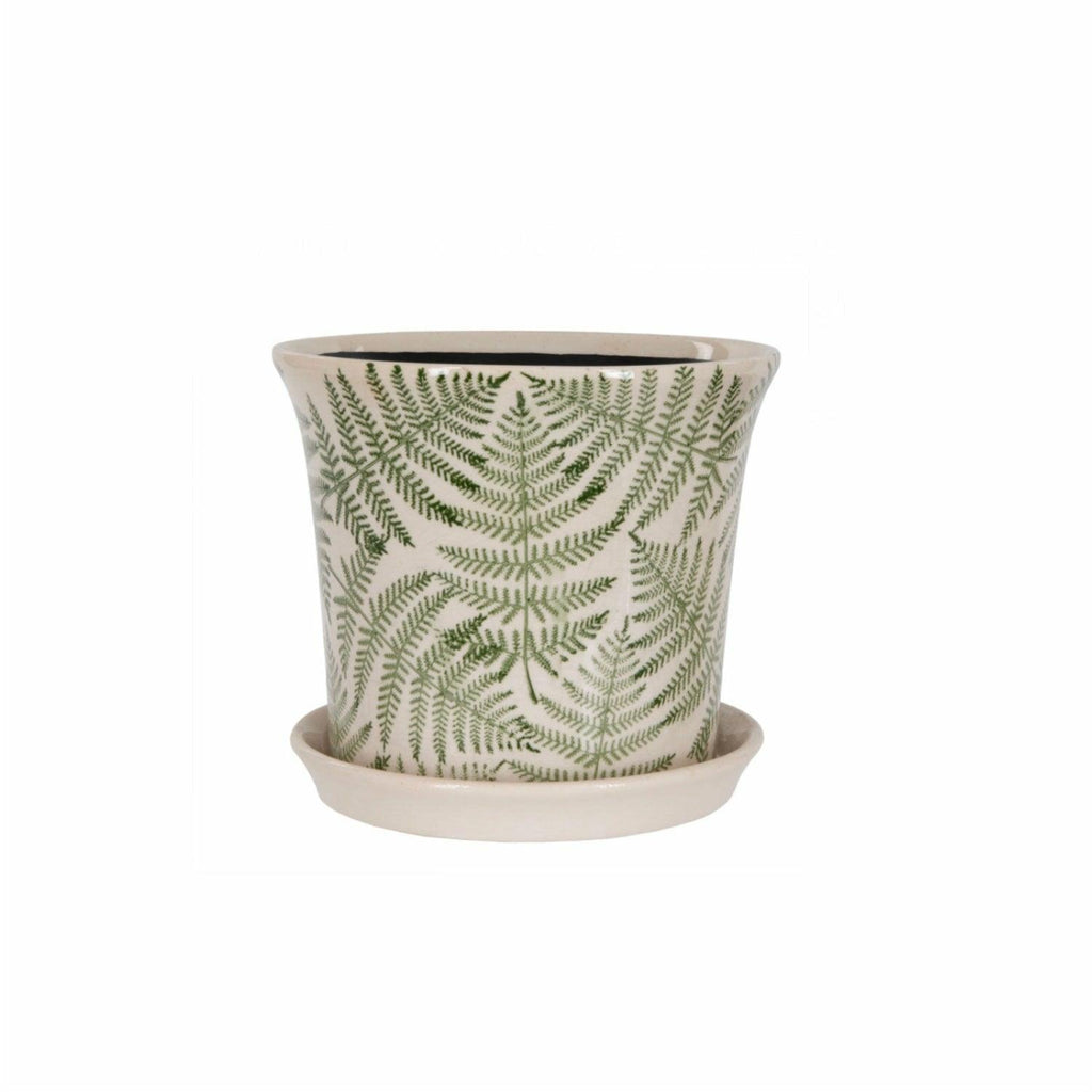 Frond Pot with Tray, Small