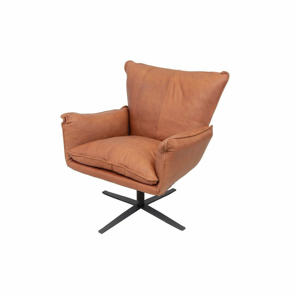 Gaucho Swivel Chair in Rancho Cognac Leather