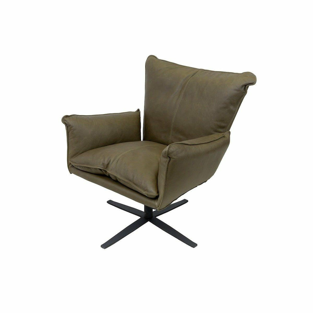 Gaucho Swivel Chair in Rancho Green Leather