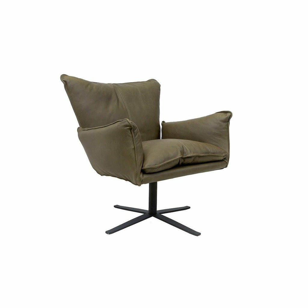 Gaucho Swivel Chair in Rancho Green Leather