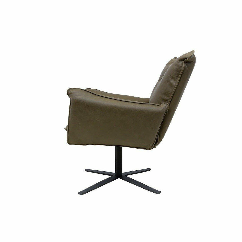 Gaucho Swivel Chair in Rancho Green Leather