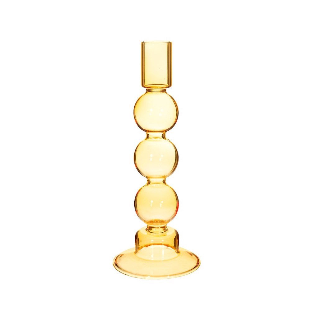 Glass Bubble Candleholder, Yellow - Angela Reed -