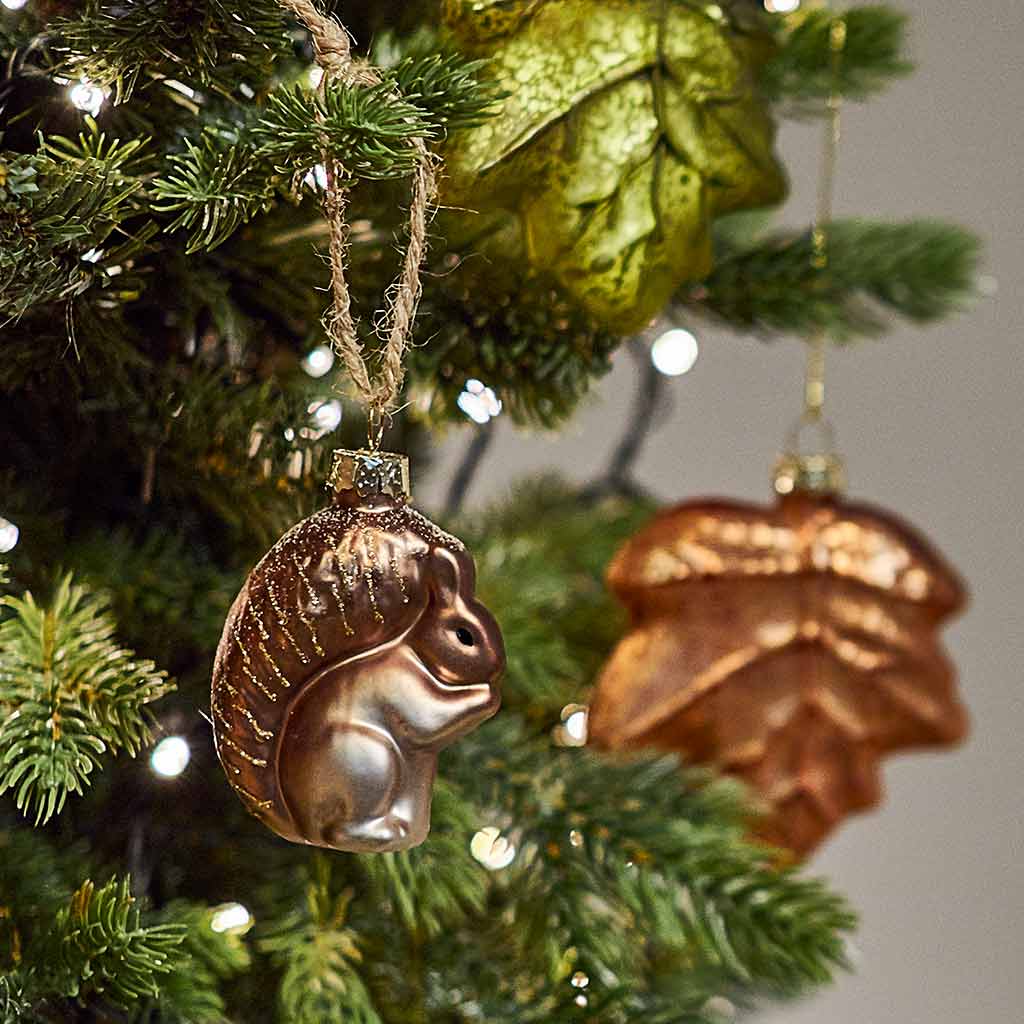 Glass Glitter Squirrel - Angela Reed - Christmas Decorations