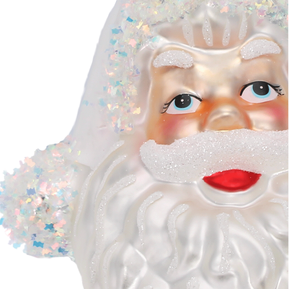 Glass Santa Head Bauble