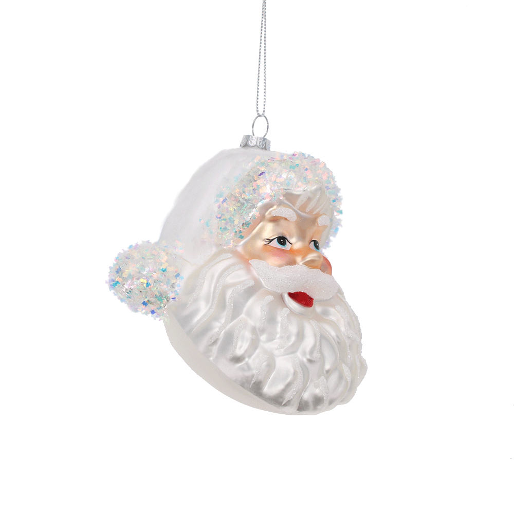 Glass Santa Head Bauble