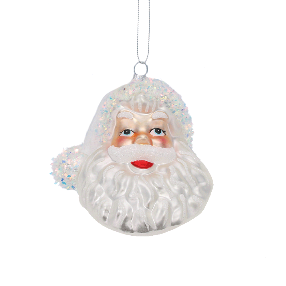 Glass Santa Head Bauble